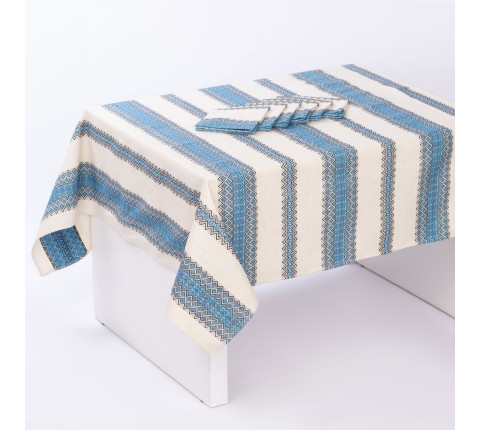 Table set Promin blue (tablecloth + 6 napkins)