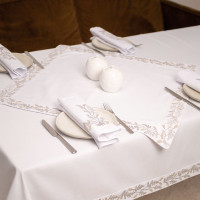 Napkin "Golden Flowers" white