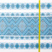 Ethno-jacquard fabric for tablecloths Smerika TDK-J-217 1/2 with blue pattern, per meter.