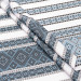Ethno-jacquard fabric for tablecloths Red Ruta-2 TDK-J-212 1/2 blue ornament, linear meter.