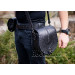 Leather set with personalized overlay.
