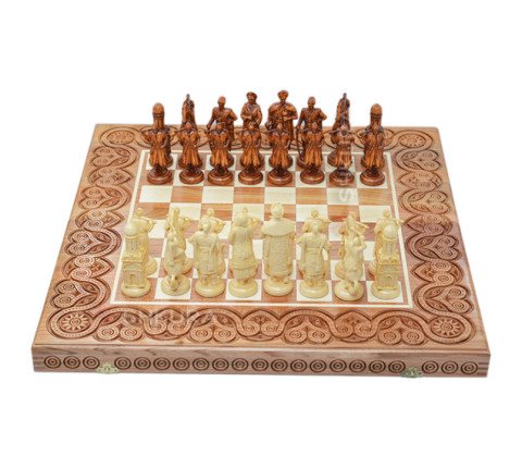 Wooden chess 3 in 1 "Cossacks". 55x55 cm. Light