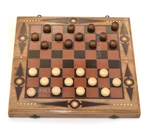 Backgammon + Checkers, 36x36 cm