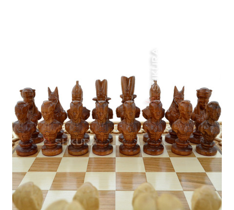 Carved Chess + Backgammon "Egypt". 50x50 cm. Handmade