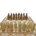 Carved Chess + Backgammon "Knights". 60x60 cm. Beads. Handmade