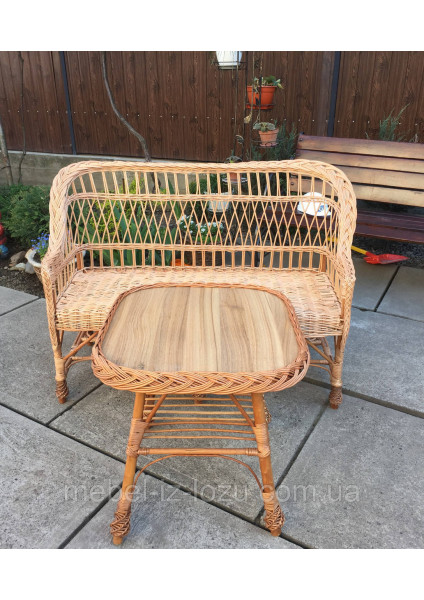 Rattan sofa "X. No.1" and table "Kosa"