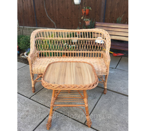 Rattan sofa "X. No.1" and table "Kosa"