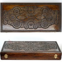 Backgammon "Waltz", carved, 50 cm, beads