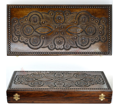 Backgammon "Waltz", carved, 50 cm, beads