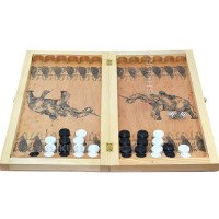 Backgammon, checkers, 52x52 cm