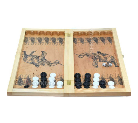 Backgammon, checkers, 52x52 cm