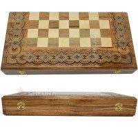 Souvenir chess + backgammon + checkers "Game of Thrones" 50 x 50 cm. Beads + Copper