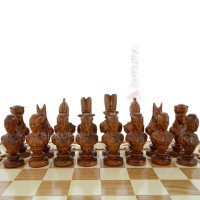 Carved chess 3 in 1 "Egypt". 50x50 cm. Mosaic