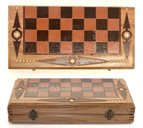 Backgammon + Checkers, 36x36 cm
