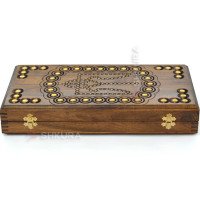 Handmade backgammon "Coat of Arms of Ukraine", copper, 40 cm