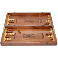 Carved chess 3 in 1 "Cossacks" 50x50 cm. Copper