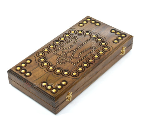 Handmade backgammon "Coat of Arms of Ukraine", copper, 40 cm