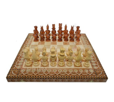 Gift Chess + Backgammon "Egypt". 50x50 cm. Handmade