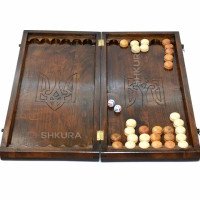 Handmade backgammon "Trident of Ukraine" 05, 50 cm