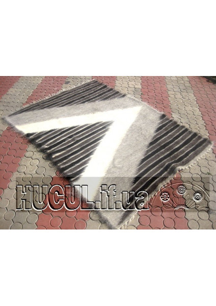 Blanket "Hoverla" black and white handmade