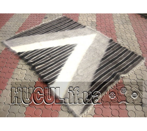Blanket "Hoverla" black and white handmade