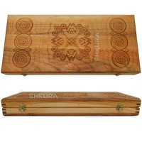 Handcrafted carved backgammon "Ataman", light