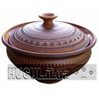 Макітра з узором і кришкою