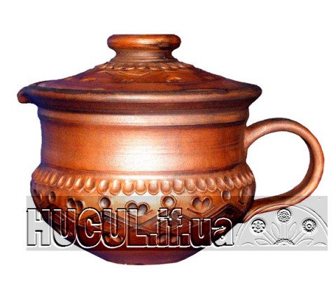Smetannik with a pattern and a lid