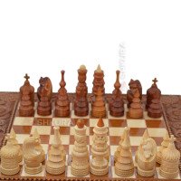 Souvenir chess + backgammon + checkers "Hutsulshchyna" 50 x 50 cm. Beads + Copper