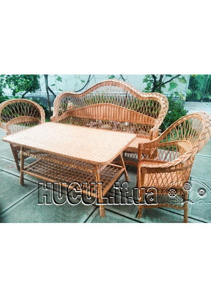 Wicker furniture set "Regular with large table"