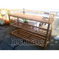 Wicker shoe rack