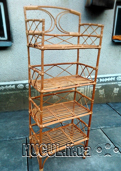Four-shelf wicker rack