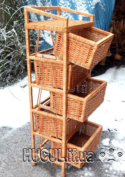 Rattan chest of drawers with 5 drawers