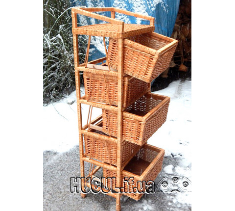 Rattan chest of drawers with 5 drawers
