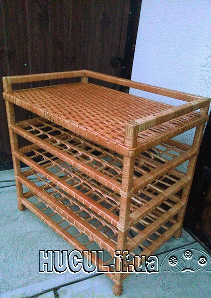Large wicker shoe rack