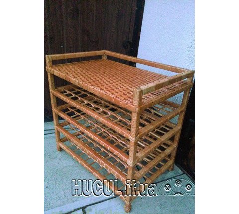 Large wicker shoe rack
