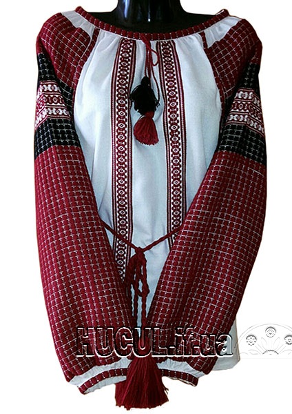 Women's woven shirt "Red and Black"