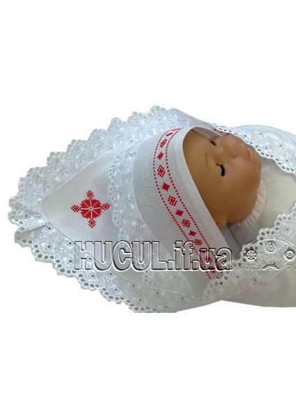 Baptismal shawl "Red Rose"