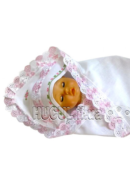 Baptismal shawl "Pink Mallow"