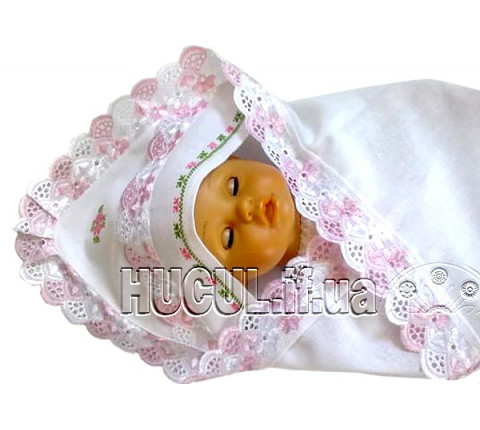 Baptismal shawl "Pink Mallow"