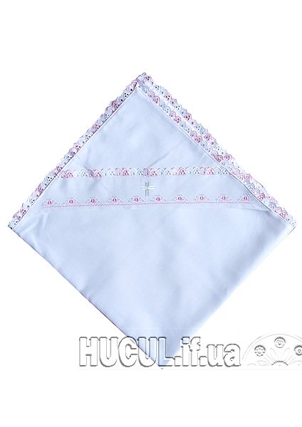 Baptismal shawl "Pink and White Flowers"