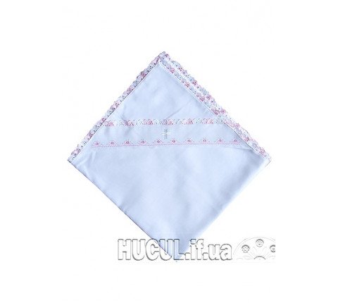 Baptismal shawl "Pink and White Flowers"