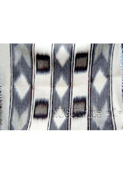 Blanket "Beskid" black and white handmade