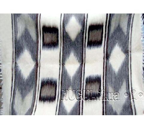 Blanket "Beskid" black and white handmade