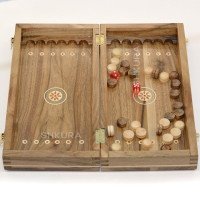 Chess + Backgammon, 32x32 cm. Beads