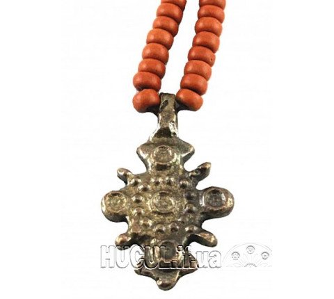 The chest decoration "Zgharda 05" — a miniature Hutsul amulet made of brass