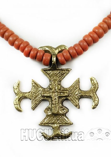 The chest decoration "Zgharda 09" — an exclusive Hutsul amulet made of brass