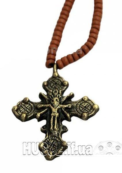 The breast decoration "Zgharda 015" is an elegant Hutsul accessory made of brass.