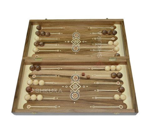 Carved Chess + Backgammon "Egypt". 50x50 cm. Beads. Handmade