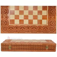 Wooden chess 3 in 1 "Knights". 55x55 cm. Light